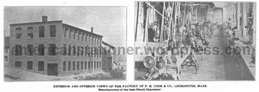 exterior and interior views of fh cook factory 1906 sm wm