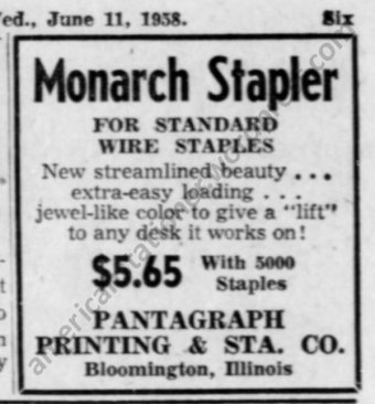 1958 Monarch Stapler Ad Jun 11 wm sm